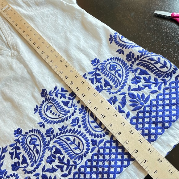 Athleta Oversized Swim Cover Up Embroidered Paisley Tunic (i1) - Picture 11 of 14